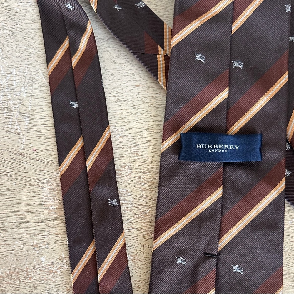 Burberry Brown Silk Tie - Picture 9 of 12